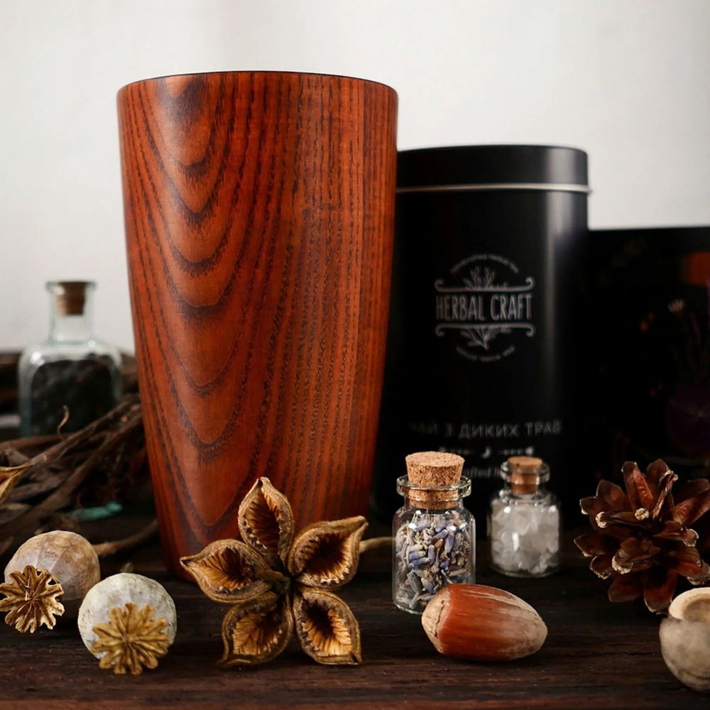 Набір "Wood" (баночка чаю, дерев'яна чашка, листівка) Herbalcraft 14275-herbalcraft фото