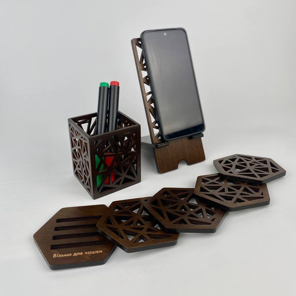 Set for the home of wooden coasters 16148-tviykraft photo