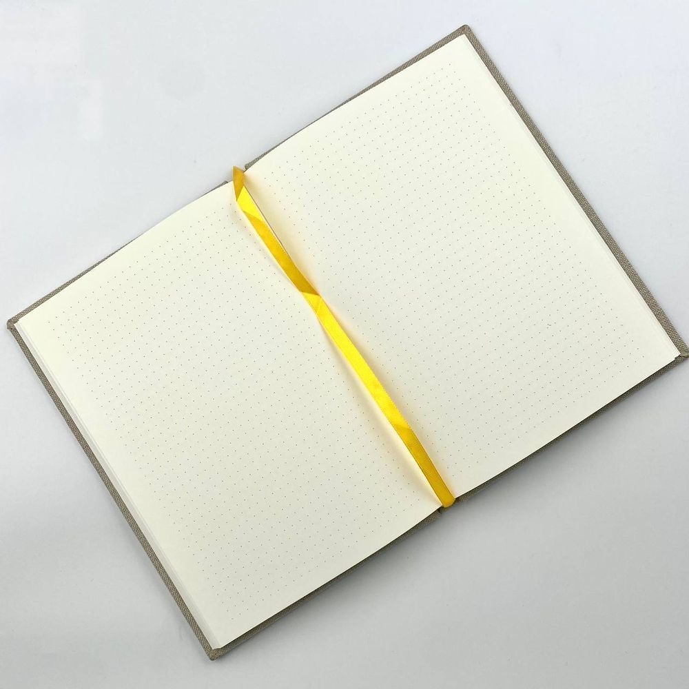 Notebook with embroidery light Yellow-blue flowers in a dot 22x15 cm 80 sheets Yaryna Chorna 20315-yach-krapochka photo