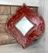 Ceramic shaped hanging mirror red color with ornament Size 27x32 cm 11830-yekeramika photo 1