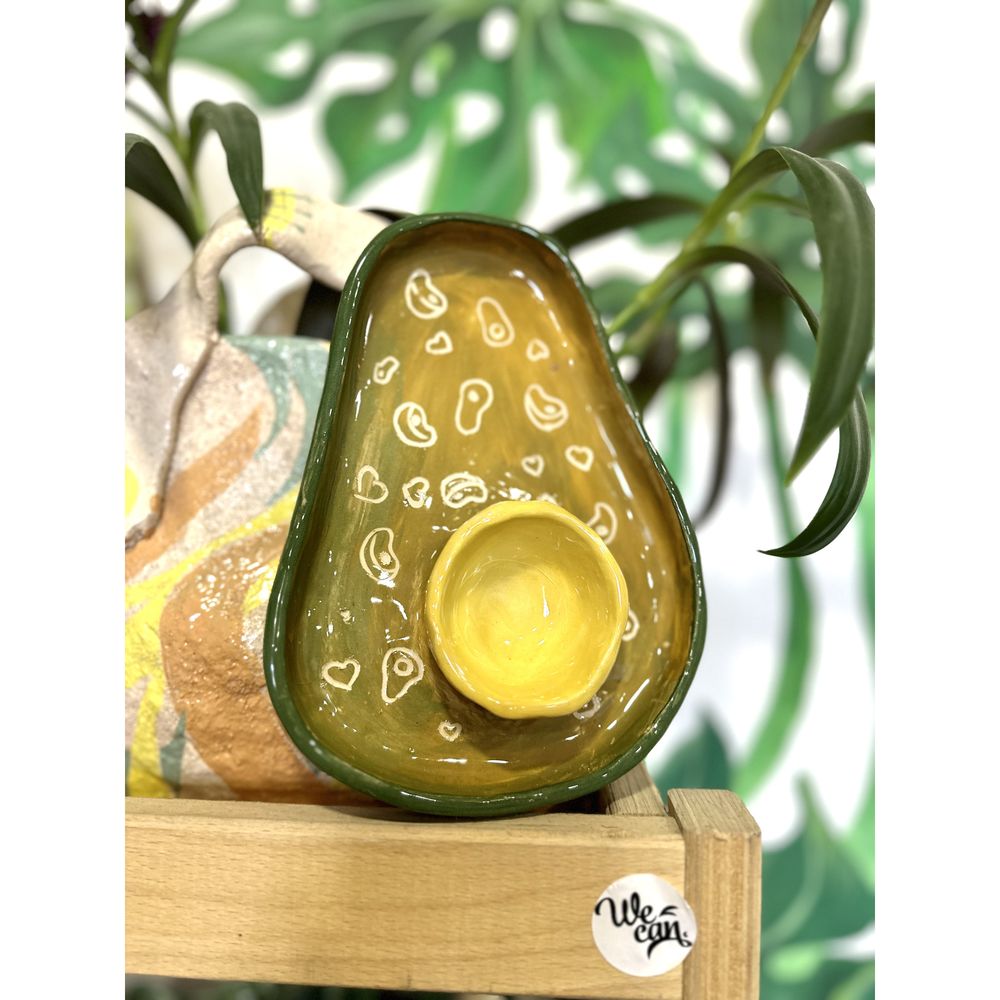 Avocado ceramic plate KAPSI, handmade 12765-kapsi photo