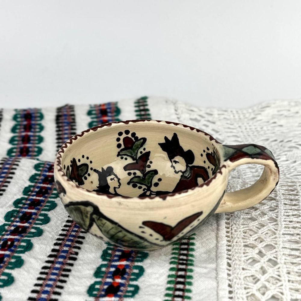 Handmade ceramic cup Bar style with Festive motif Ceramics of Podillia 24180-keram-pod photo