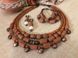Set "Ceramics with rustles" (necklace, bracelet and earrings) 12691-korali photo 2