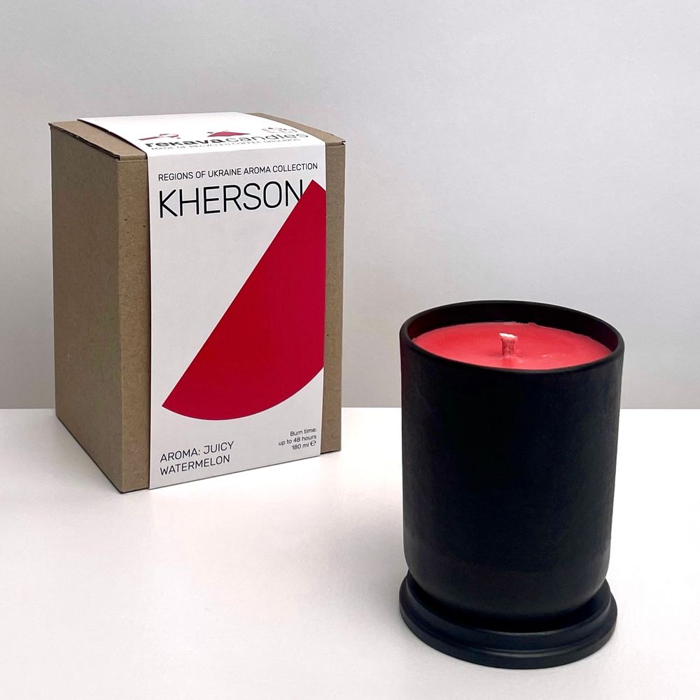 Decorative scented candle "KHERSON" (wooden wick) REKAVA 13283-rekava photo