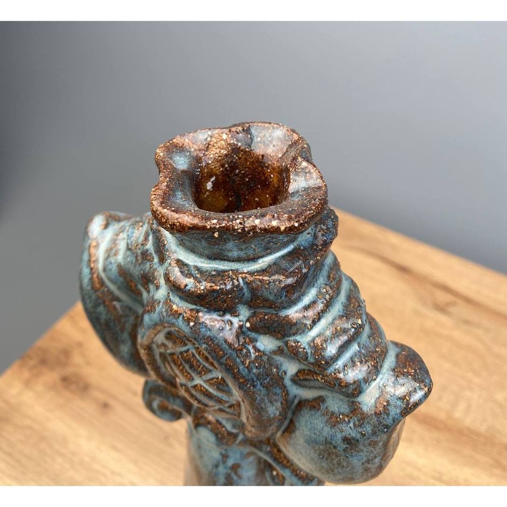 Керамічний свічник з автентичною квіткою висотою 23 см 19114-yekeramika фото