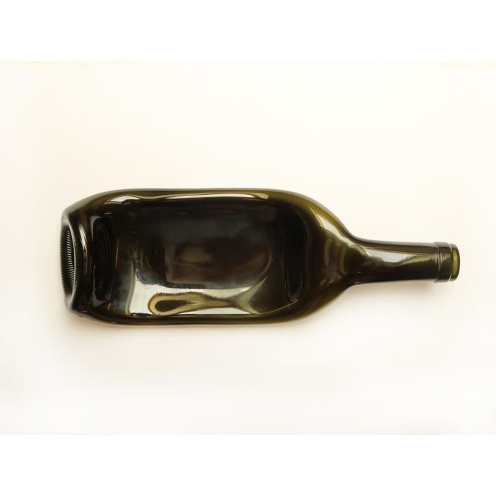 Plates from used and salvaged wine glass bottles for serving cold cuts sushi snacks with wine Lay Bottle 17263-lay-bottle photo