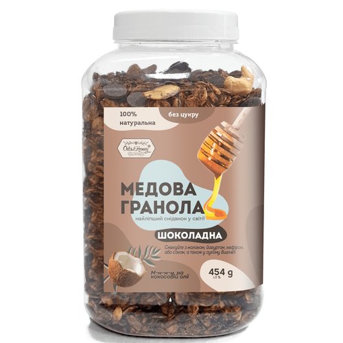 Chocolate granola in a plastic jar 454 g «Oats&Honey» 19005-oats-honey photo
