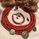Набір «Трипільські мотиви» (намисто, браслет і сережки) 12692-korali фото 3