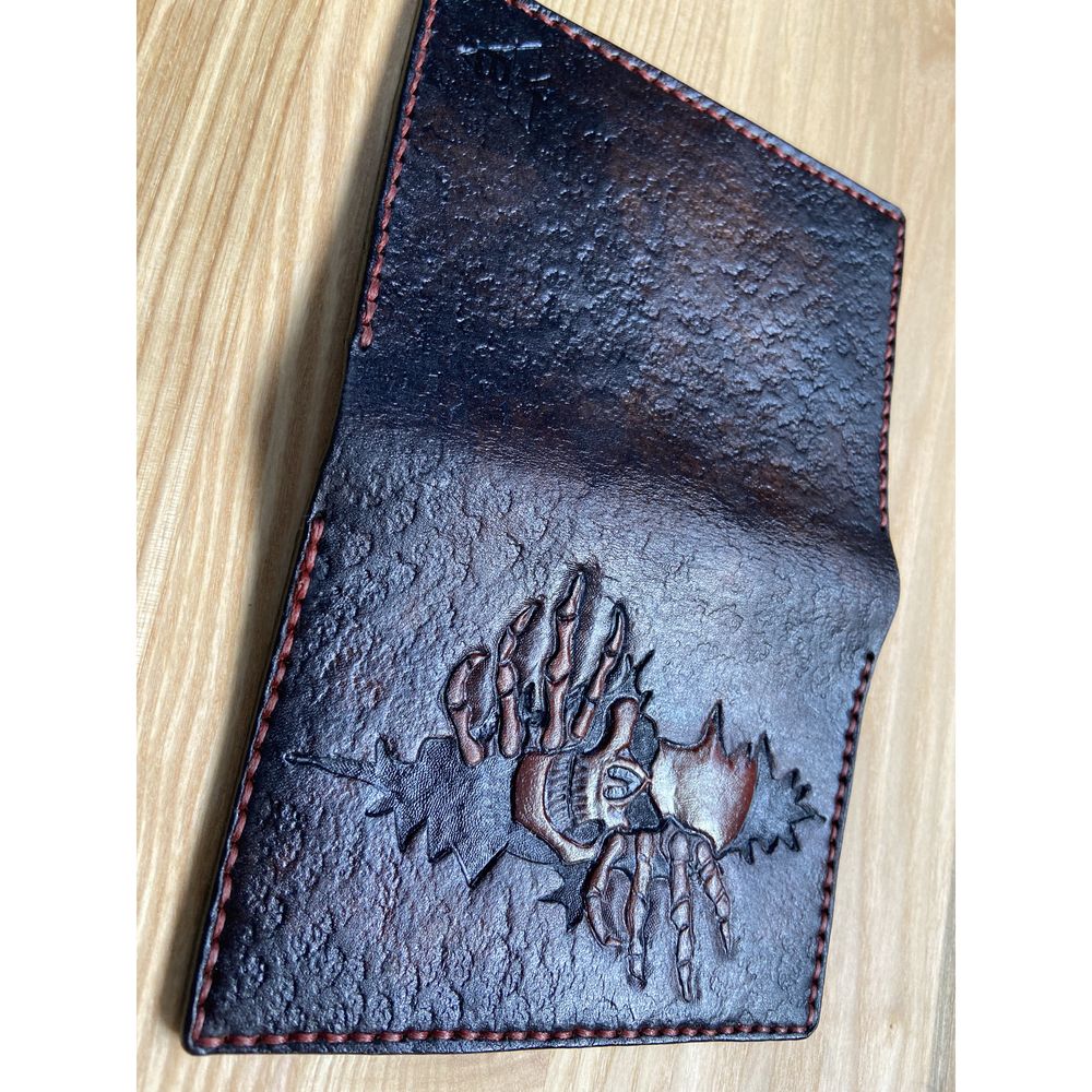 Leather passport cover "Skull" 12093-yb-leather photo