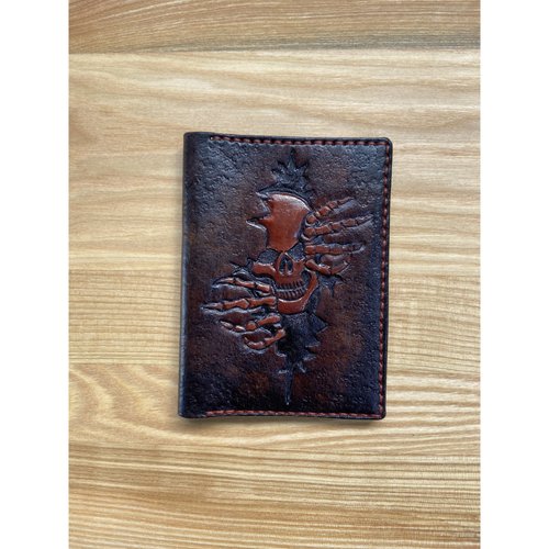 Шкіряна обкладинка на паспорт "Череп" 12093-yb-leather фото